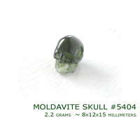 Moldavite Skull Carving