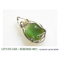 CHATOYANT JADE STERLING SILVER PENDANT