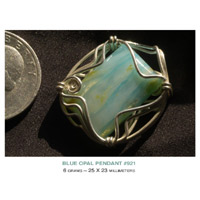 Andes Blue Opal Sterling Silver Pendants