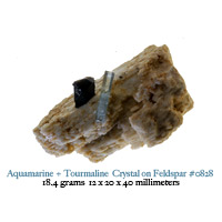 aquamarine crystals on feldspar
