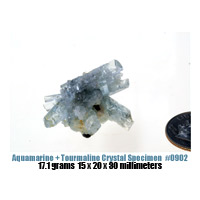 black tourmaline & aquamarine crystal cluster