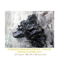 Sphalerite + Calcite Crystal from Elmwood, Tenessee