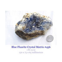 blue fluorite crystal specimen
