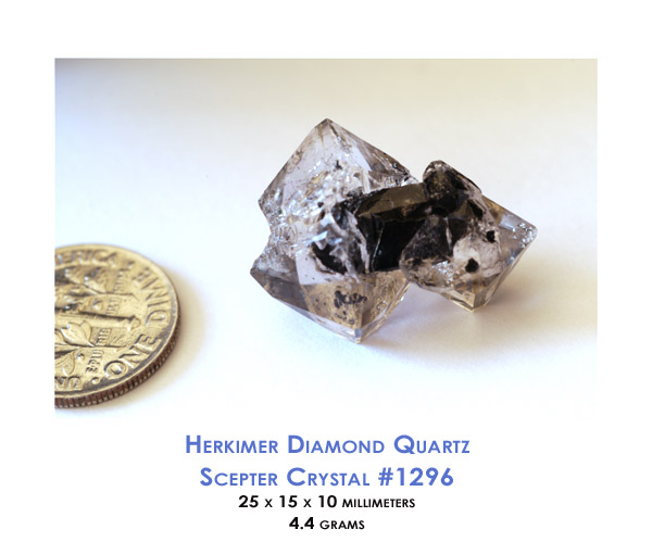 Herkimer Diamond Quartz crystal Scepter specimen