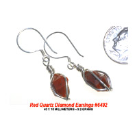 Red Quartz Sterling Silver Earrings
