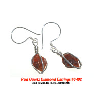 Red Quartz Sterling Silver Earrings