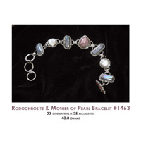Rhodochrosite and Mother of Pearl Bracelet