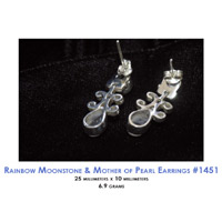 Moonstone & Mother of Pearl Sterling Silver Earrings