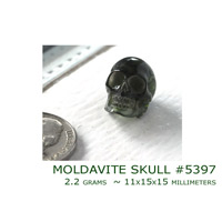 Moldavite Skull Carvings
