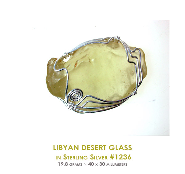 desert glass + herkimer diamond pendant