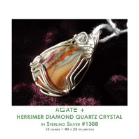 AGATE + HERKIMER DIAMOND #1388
