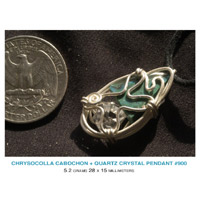 Chrysocolla & Herkimer Diamond Crystal Pendant