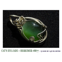 CHATOYANT JADE STERLING SILVER PENDANT