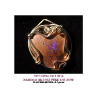 Mexican Fire Opal Heart Pendant
