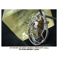 Smoky Quartz Crystal Sterling Silver Pendant