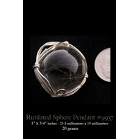 rutilated quartz sphere pendant