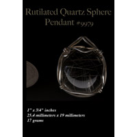 rutilated quartz sphere pendant