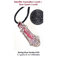 Rubellite Tourmaline + Rose Quartz Crystal Pendant